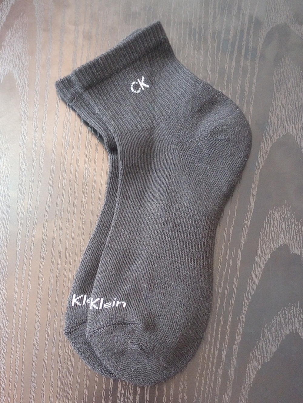 Calvin Klein Cotton Blend Black Ankle Socks with White CK Logo Women Size 4-10